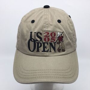 Vintage 2005 US Open Pinehurst No.2  Golf Tan Cotton Embroidered Baseball Cap